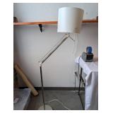 Adjustable Chrome Floor Lamp with White Shade