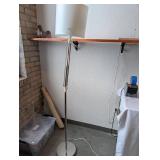 Adjustable Chrome Floor Lamp with White Shade