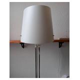 Adjustable Chrome Floor Lamp with White Shade
