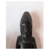 Set of 2 Hand-Carved African Wooden Sculptures