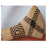 Tribal Ceremonial Axe with Handwoven Rattan and Stone Blade