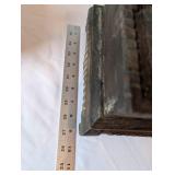 Antique Wooden Divided Box with Lids and Ornate Handle