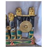 Balinese Hand-Carved Painted Wood Processional Wall Art Panel