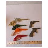 Collection of 6 Vintage Toy Cap Guns Assorted Styles