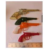 Collection of 6 Vintage Toy Cap Guns Assorted Styles