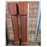 Pair of Fluted Wooden Pillars 30 Inch Height