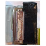 Collection of Hohner Chromonica and Blues Harp Harmonicas with Cases