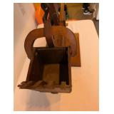 Handcrafted Wooden Model of Excavator Bucket on Display Stand
