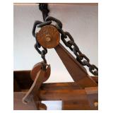 Handcrafted Wooden Model of Excavator Bucket on Display Stand