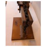 Handcrafted Wooden Model of Excavator Bucket on Display Stand