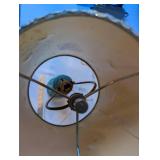 Vintage Table Lamp with Ceramic Cherub Base and Decorative Butterfly Shade