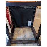 Orange Faux Leather Counter Stool with Black Wood Legs