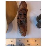 Collection of Vintage Carvings, Metalware, Expo67 Souvenir, and Beaded Purse