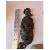 Collection of Vintage Carvings, Metalware, Expo67 Souvenir, and Beaded Purse