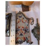 Collection of Vintage Carvings, Metalware, Expo67 Souvenir, and Beaded Purse