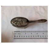 Collection of Vintage Metal Trinket Boxes, Porcelain Faucet Handles, and Silver Tone Brush