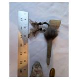 Native-Themed Pipe, Quartz Rock, and Vintage Fishing Lure Set