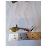 Native-Themed Pipe, Quartz Rock, and Vintage Fishing Lure Set