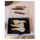 Vintage Ashtray and Collectibles Lot with Cast Iron Pig and Miscellaneous Items