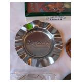 Vintage Ashtray and Collectibles Lot with Cast Iron Pig and Miscellaneous Items