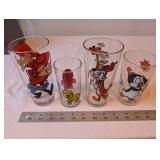Set of 4 Vintage Cartoon Character Glasses