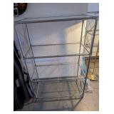 Metal and Glass 3-Tier Shelf Unit