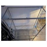 Metal and Glass 3-Tier Shelf Unit