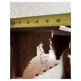 Carved Wood Wall Shelf with Floral Basket Motif - Rustic Vintage Decor