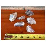 Amethyst Quartz Crystals - 6 rough Stones, Each 1.5-2.5 in