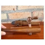 VinLizzy Vintage Wooden Barrel Tool with T-Handle – Antique Crafting Device