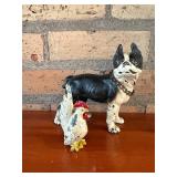 Bulldog & Rooster Die-Cast Metal Figurines - Display Pair