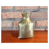 Money Bag Paperweight - Brass-Tone Metal with Dollar Sign