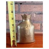 Money Bag Paperweight - Brass-Tone Metal with Dollar Sign