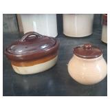 7 Various beautiful Mid Modern Stoneware Kitchen Canisters Pitchers and more