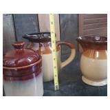 7 Various beautiful Mid Modern Stoneware Kitchen Canisters Pitchers and more