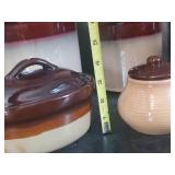 7 Various beautiful Mid Modern Stoneware Kitchen Canisters Pitchers and more