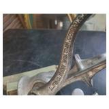 Mixed lot of household items New Grill Grates Shower Heads, and Antique Meat Grinder