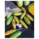 Adorable Corn Theme Kitchen Decor Salt and Pepper Shakers Corn on the Cob handles and more for use or display