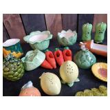 Mixed Lot of beautiful kitchen Decor Salt and pepper shakers, Covered dishes and more
