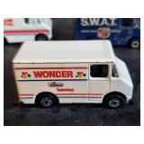 5 Vintage Hot Wheels 1976 Swat Van and Wonder Bread Van and 3 1986 Vans