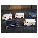 5 Vintage Hot Wheels 1976 Swat Van and Wonder Bread Van and 3 1986 Vans