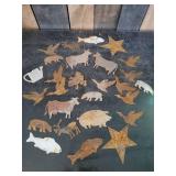 25 + Rustic metal cutouts of various design Great for Crafts or accents