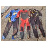 3 Quality Wet Suits Sterns and Body Glove Large and XL Sizes