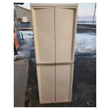 68" Tall Plastic Storage Cabinet in Solid Condition