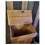 30" Tall Wood Trash Can Holder with Flip Lid