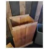 30" Tall Wood Trash Can Holder with Flip Lid