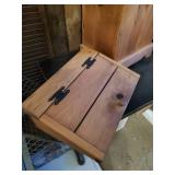 30" Tall Wood Trash Can Holder with Flip Lid