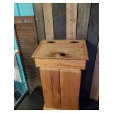 30" Tall Wood Trash Can Holder with Flip Lid