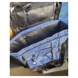 Large Group of Ottertail Co. Bags including Backpack, Roller Bag, and woven Basket