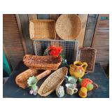 large Lot of Beautiful Baskets and Ceramic Decor